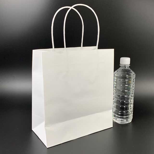 white color paper bag with handle